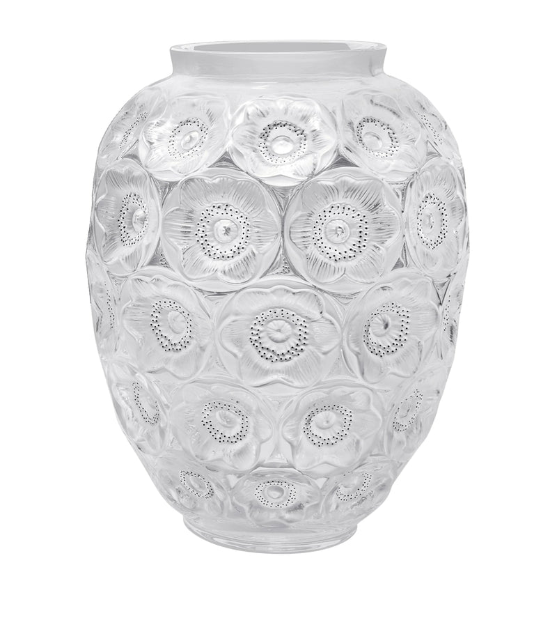 Lalique Anemone Grand Vase 49cm, UK version