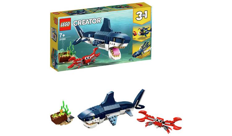 LEGO Creator 3in1 Deep Sea Creatures Shark Toy Set 31088 GOODS Argos