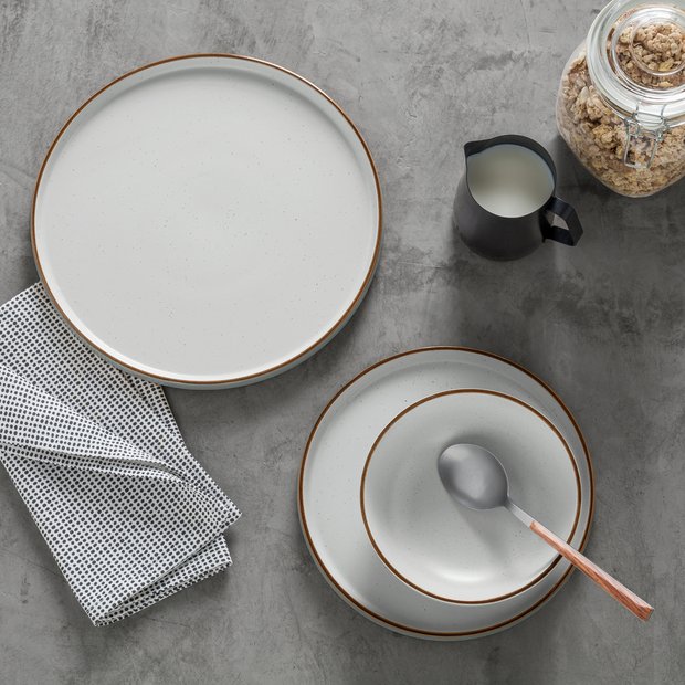 Habitat dinner set speckled grey 12 piece - British product