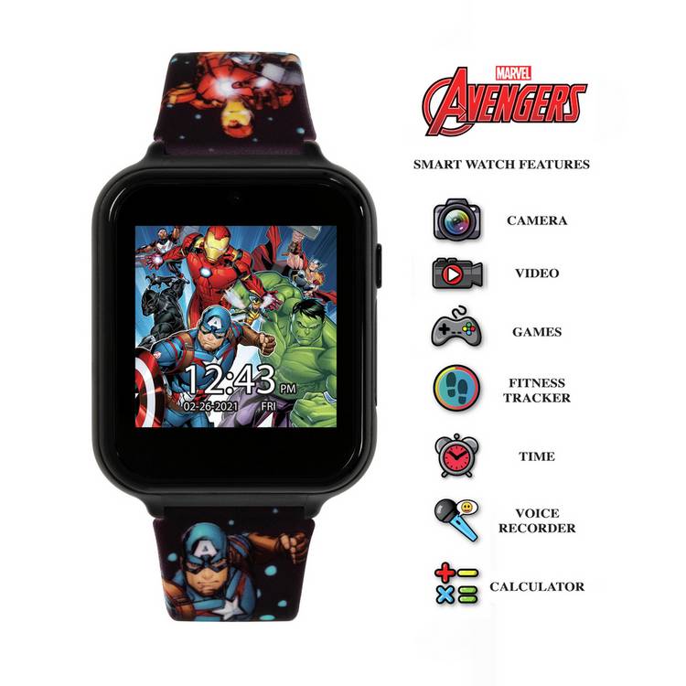 Disney Marvel Avengers kids smartwatch multicolored silicone strap, imported from the UK