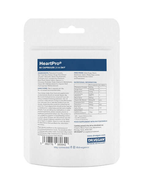 DR.VEGAN HeartPro heart health supplement 30 day supply - British product