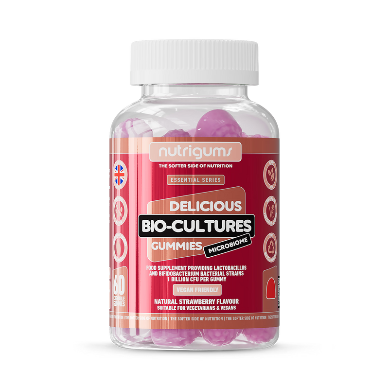 Nutrigums bio-cultures microbiome probiotic gummies 60 count, imported from the UK
