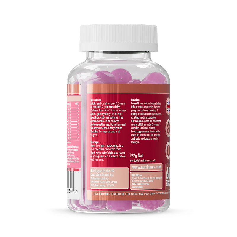 Nutrigums bio-cultures microbiome probiotic gummies 60 count, imported from the UK