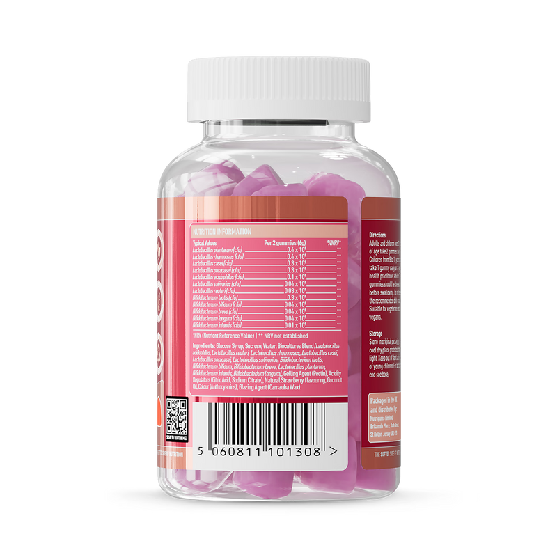 Nutrigums bio-cultures microbiome probiotic gummies 60 count, imported from the UK