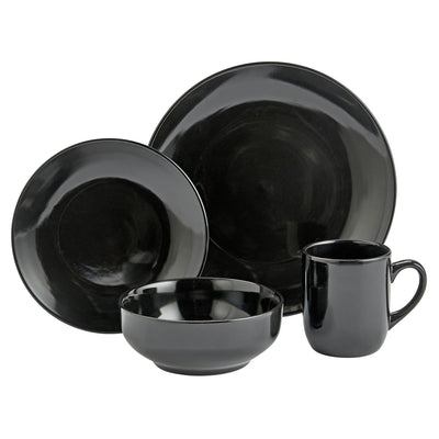 Argos Argos Home Bosa 16 Piece Stoneware Dinner Set - Black- Buy online at McGrocer
