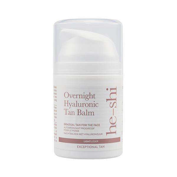 He-Shi Overnight Hyaluronic Tan Balm Light 50ml, imported from the UK