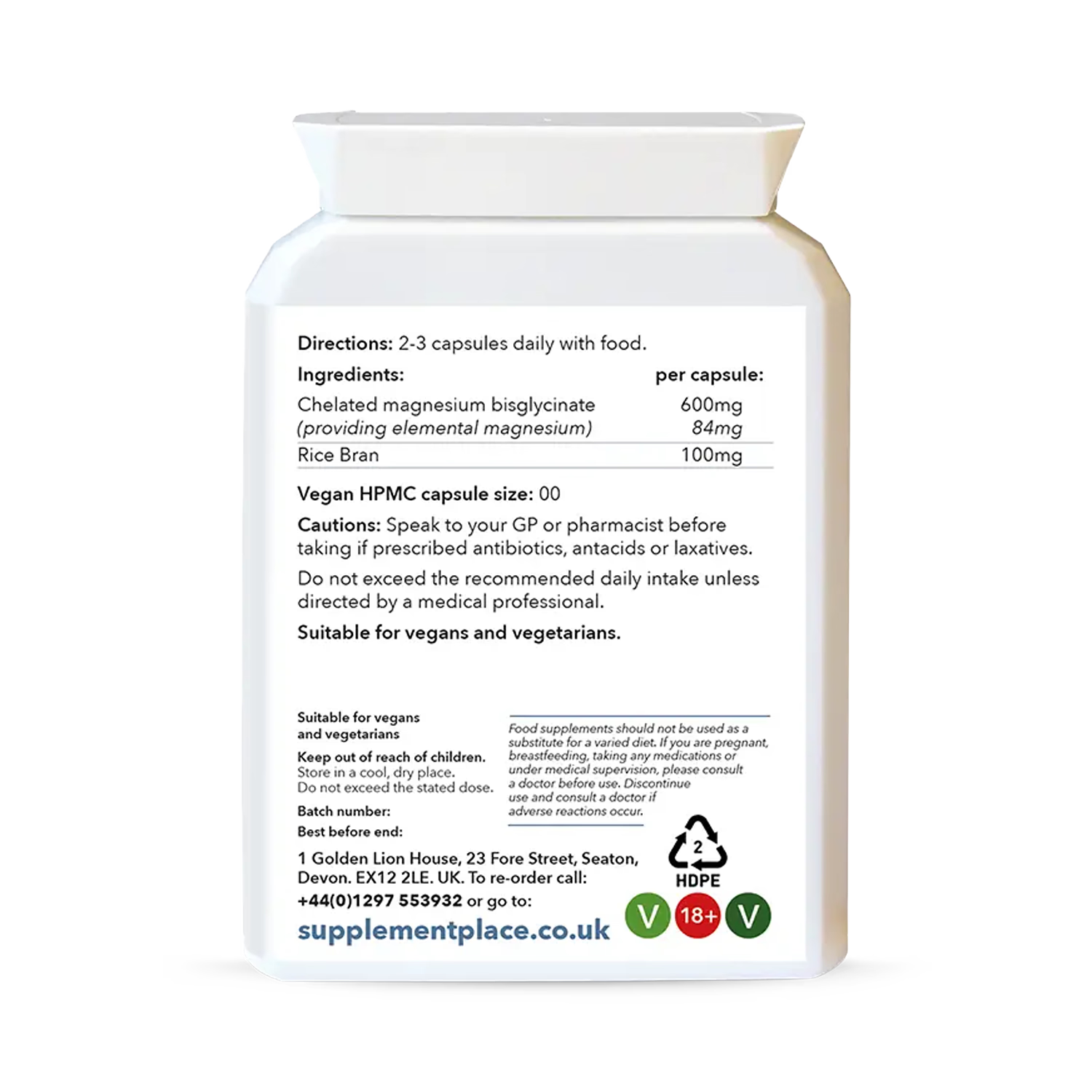 Supplement Place Magnesium Malate 560mg 60 capsules - British product