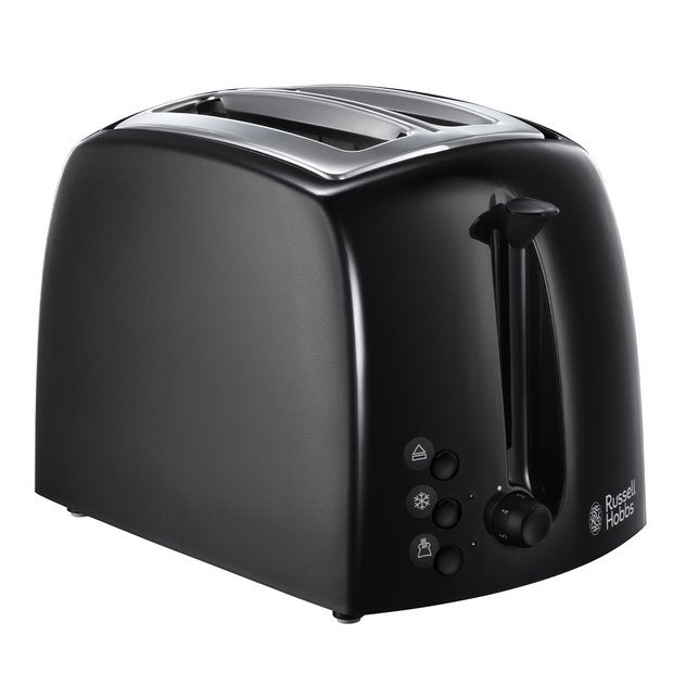 Russell Hobbs Textures 2 Slice Black Toaster, imported from the UK