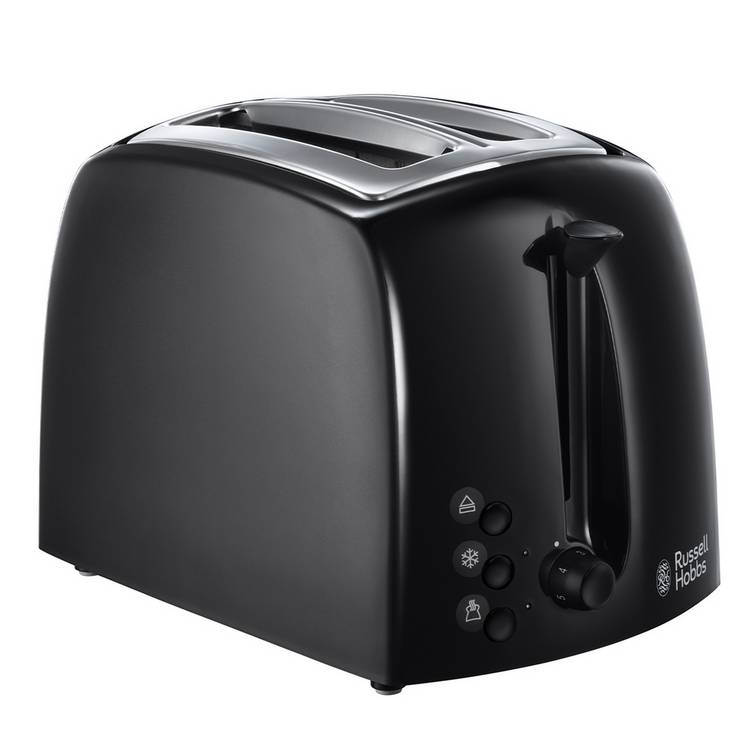 Russell Hobbs Textures 2 Slice Black Toaster, imported from the UK