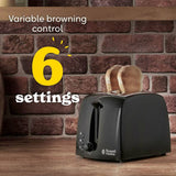 Russell Hobbs Textures 2 Slice Black Toaster, imported from the UK
