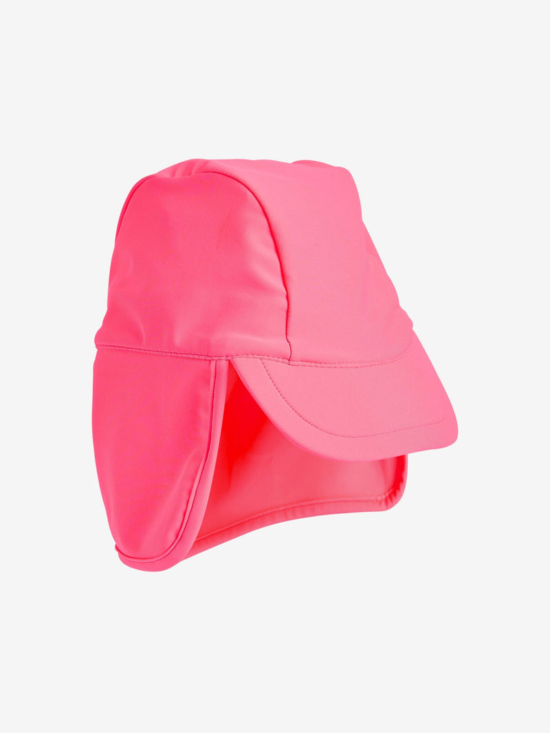 Bright pink legionnaire swim hat for kids, UK version