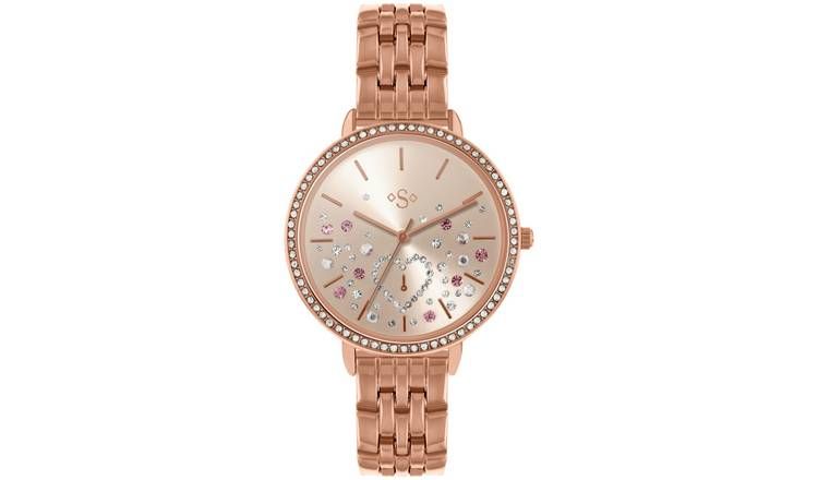 Spirit Ladies Stone Set Rose Gold Colour Bracelet Watch GOODS Argos