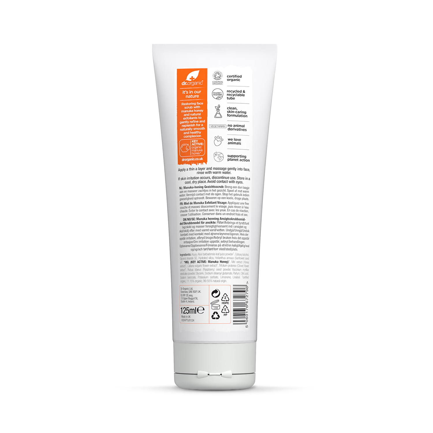 Dr Organic Manuka Honey Face Scrub 125ml - British product