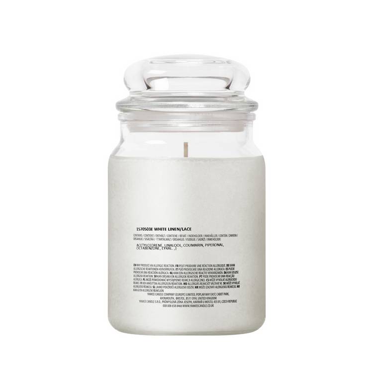 Yankee Candle White Linen Lace large candle, imported from the UK