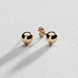 Revere gold ball stud earrings 6mm (British brand)