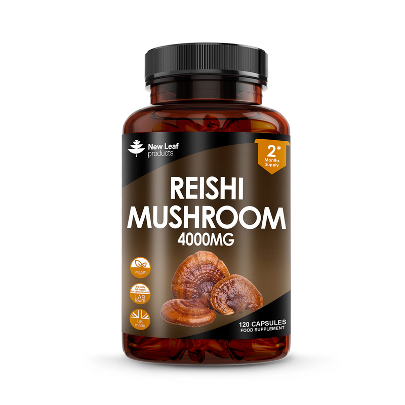 New Leaf Reishi Mushroom Capsules 120 capsules, imported from the UK