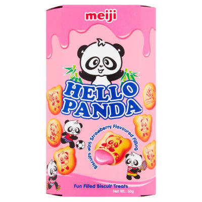 Meiji Hello Panda Kekse mit Erdbeerfüllung 50g - Britisches Produkt