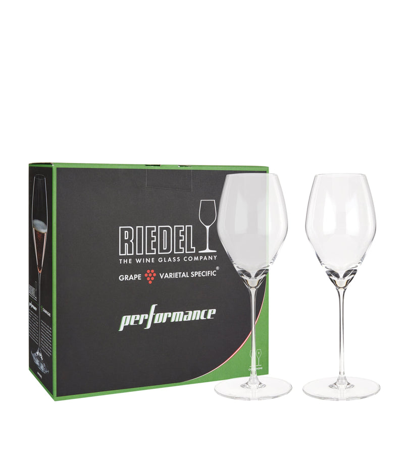 Riedel Crystal Performance Champagne Flutes 375ml, imported from the UK
