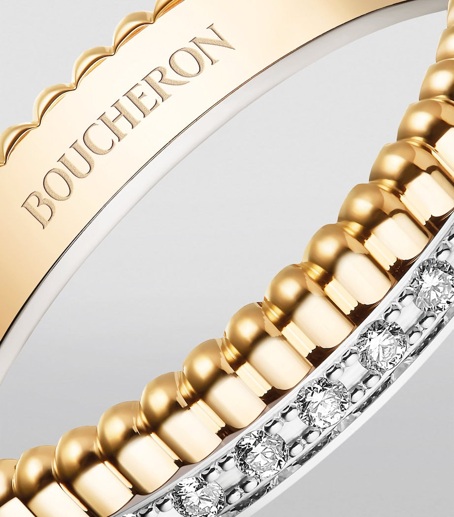 Boucheron Quatre Radiant wedding band with 33 diamonds, imported from the UK