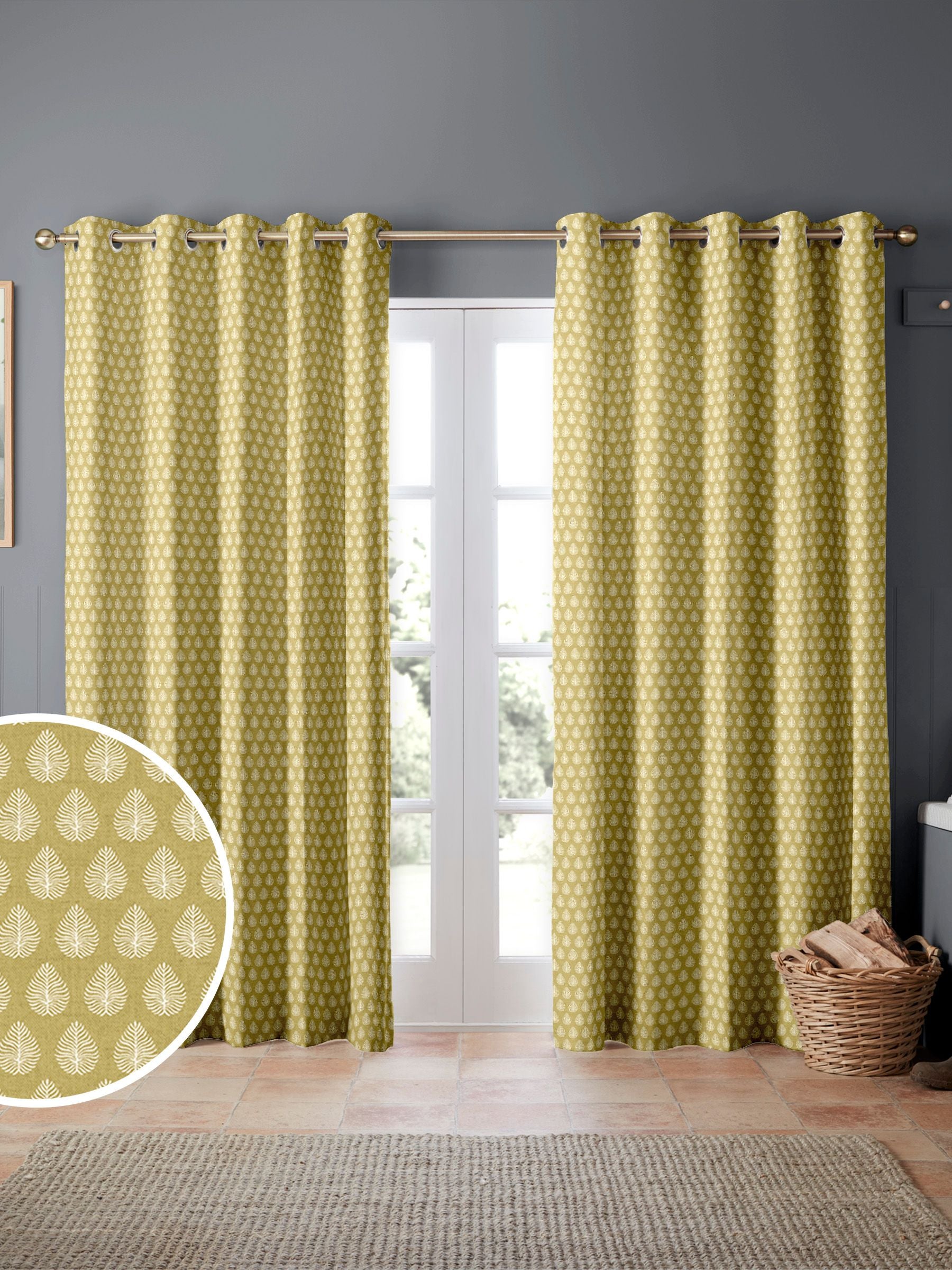 Emily Bond Pollen Yellow Jaipur curtains, made to measure (British brand)