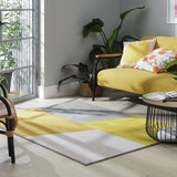 Argos Home Geometric Block Mustard  Rug - 160x230cm