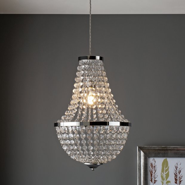Argos Home chandelier pendant shade chrome 44cm - British product