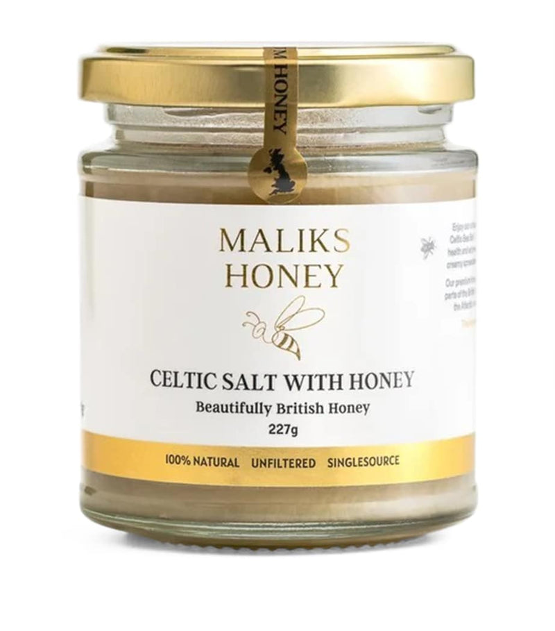 Malik's Honey Celtic Salt With Honey 227g, imported from the UK