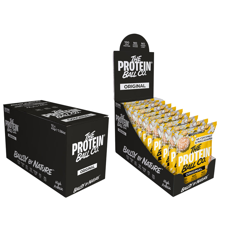 Ballsy Coconut Macadamia protein balls case of 10 - British product