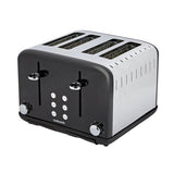 Cookworks Pyramid 4 Slice Toaster in Black, imported from the UK