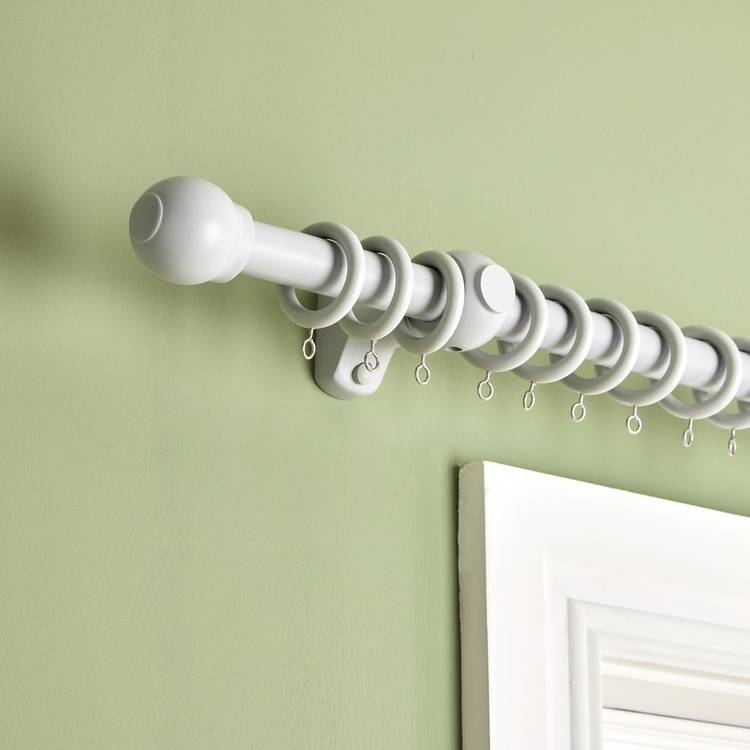 Argos Home Grey Wooden Fixed Curtain Pole - 180cm
