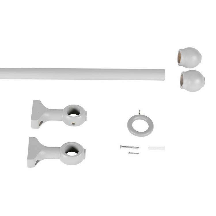 Argos Home grey wooden curtain pole 180cm - British product
