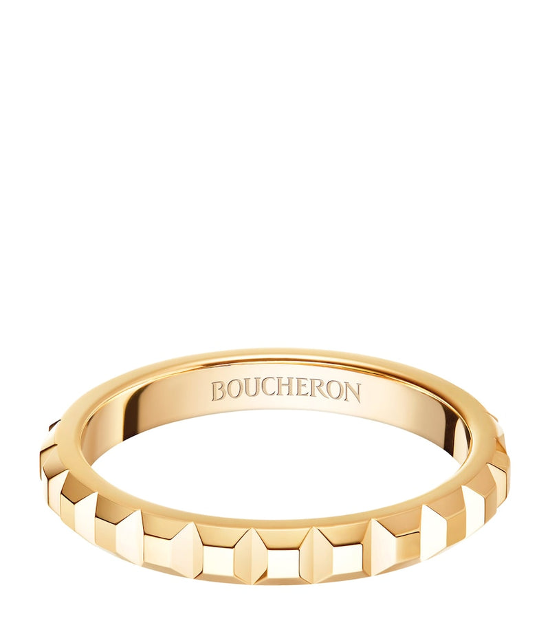 Boucheron 18-karat yellow gold Clou de Paris wedding band - British product