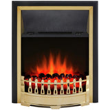 Glen Crofton 2kW classic brass inset electric fire, imported from the UK