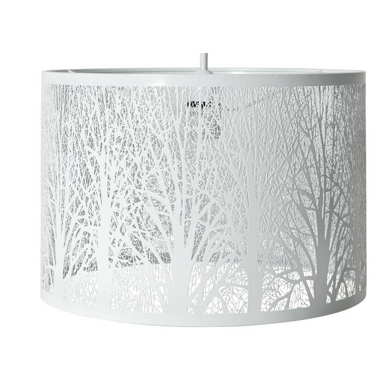 Argos Home white metal cutout trees lampshade 30cm (British brand)
