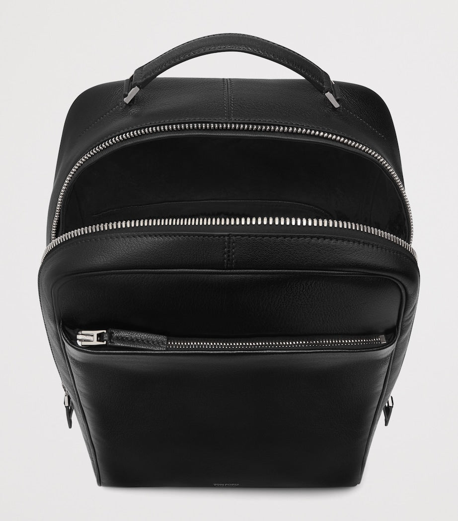 TOM FORD leather backpack with silver-tone hardware (British brand)