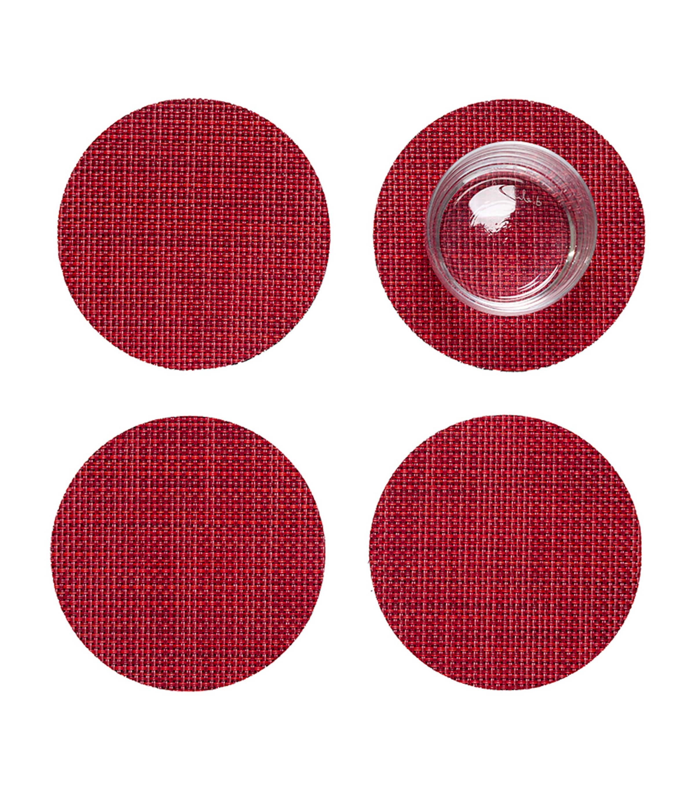 Chilewich Basketweave Round Coasters 10cm - British product