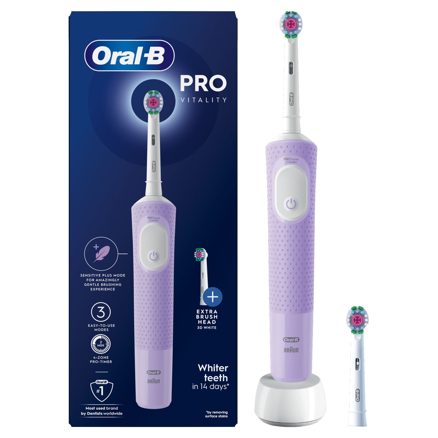 Oral-B Vitality PRO electric rechargeable toothbrush lilac - British product