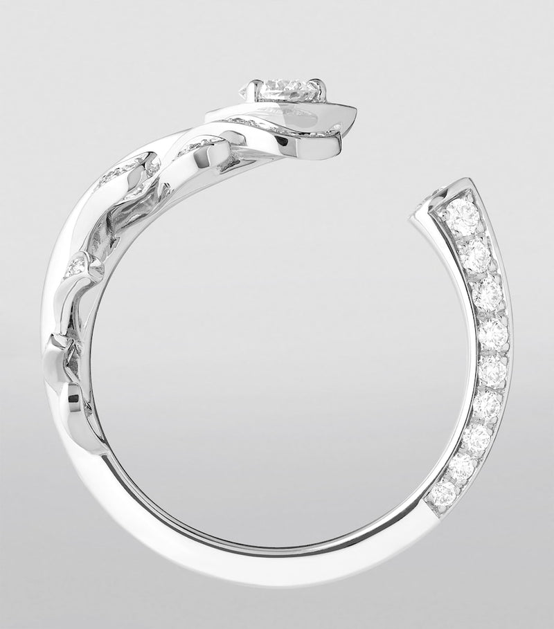 Boucheron Plume de Paon ring white gold diamond, UK version