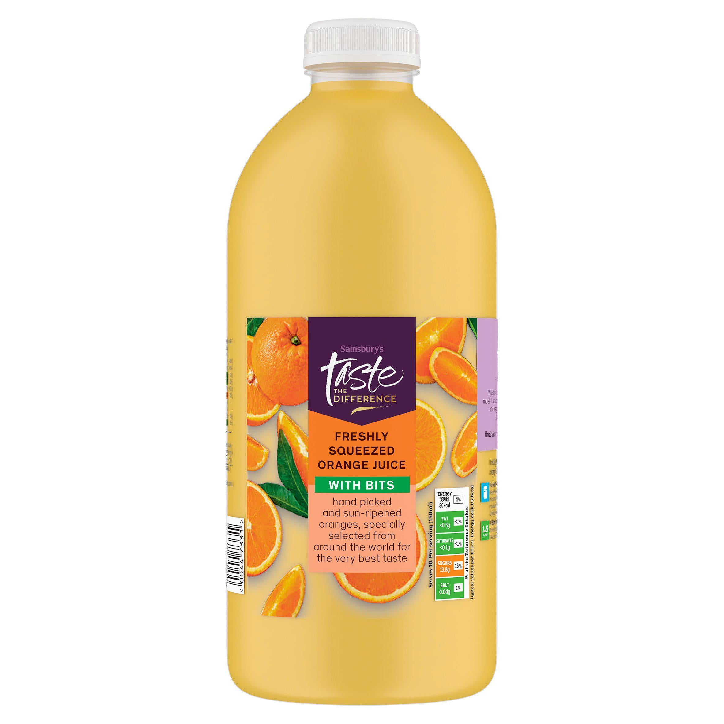 Sainsbury's Freshly Squeezed Orange Juice with Bits, Taste the Difference 1.5L GOODS Sainsburys   