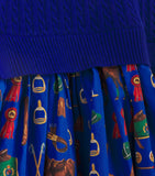 Ralph Lauren Kids Cotton Printed Mini-Cable Dress 7-14 Years, imported from the UK