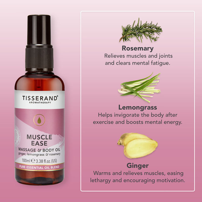 Tisserand Muscle Ease Massage & Body Oil 100ml (British brand)