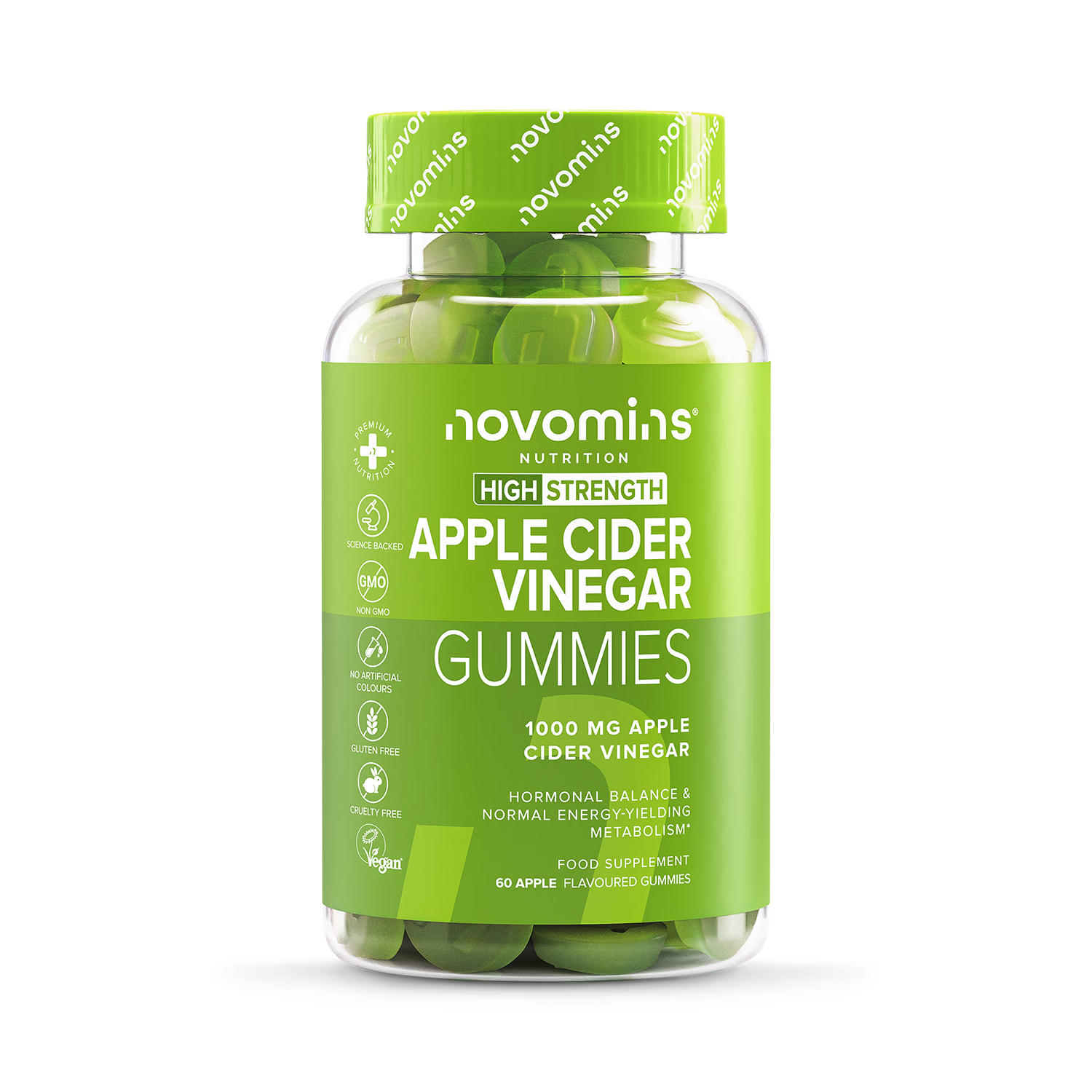 Novomins apple cider vinegar gummies 1000mg 60 count, UK version
