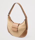 Jimmy Choo small raffia Bar shoulder bag, imported from the UK