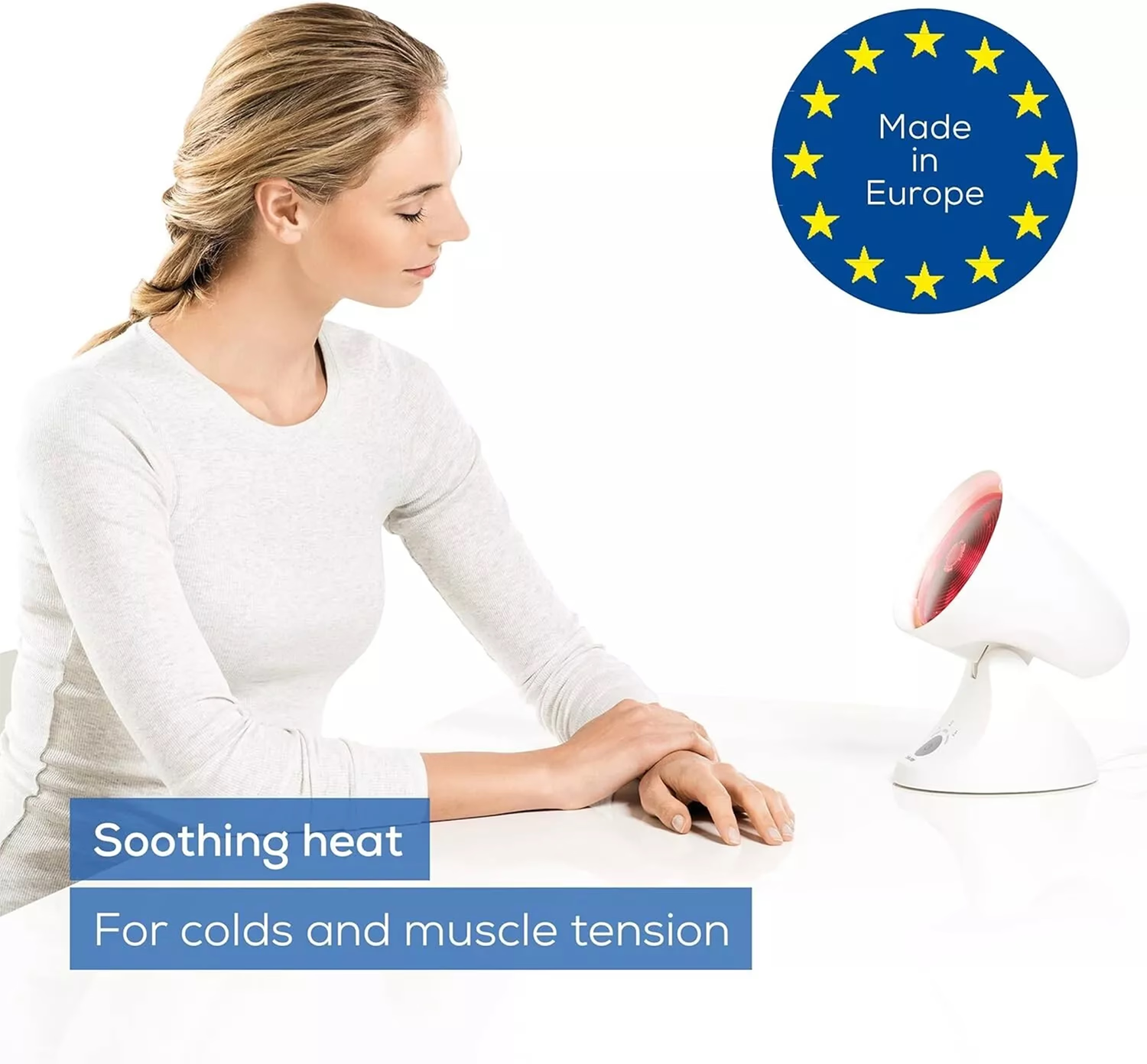 Beurer IL35 white infrared lamp with digital timer, imported from the UK