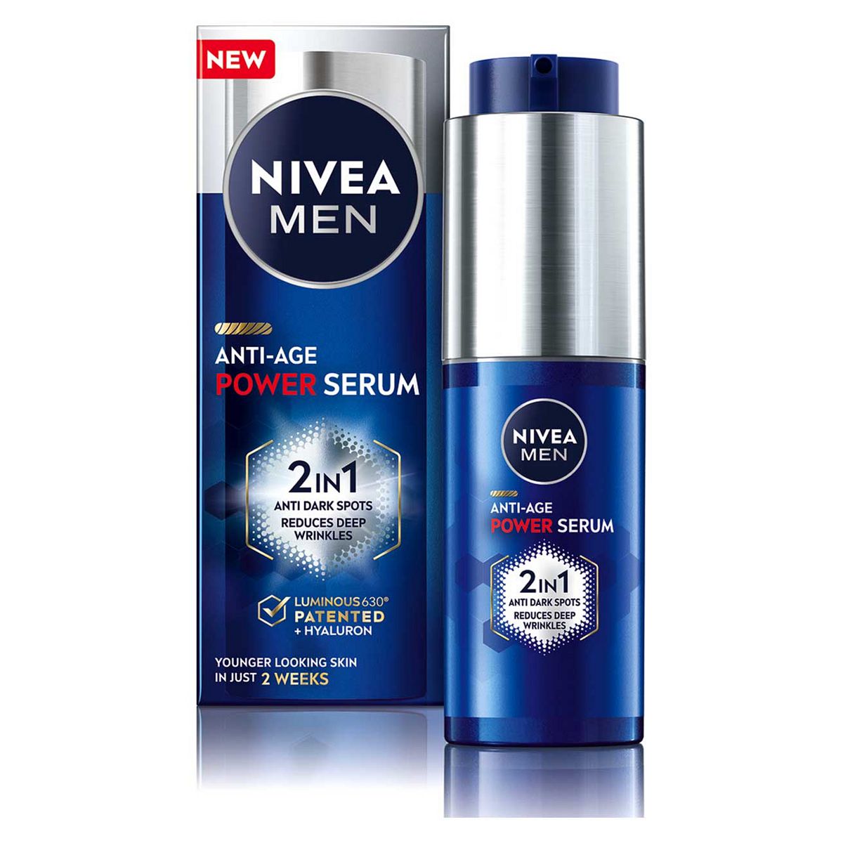 NIVEA MEN 2in1 Anti-Age Power Serum with Luminous630 & Hyaluronic Acid 30ml GOODS Boots   