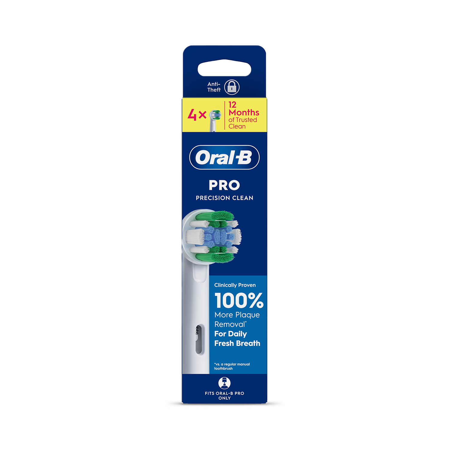 Oral-B Precision Clean toothbrush heads 4 count, imported from the UK