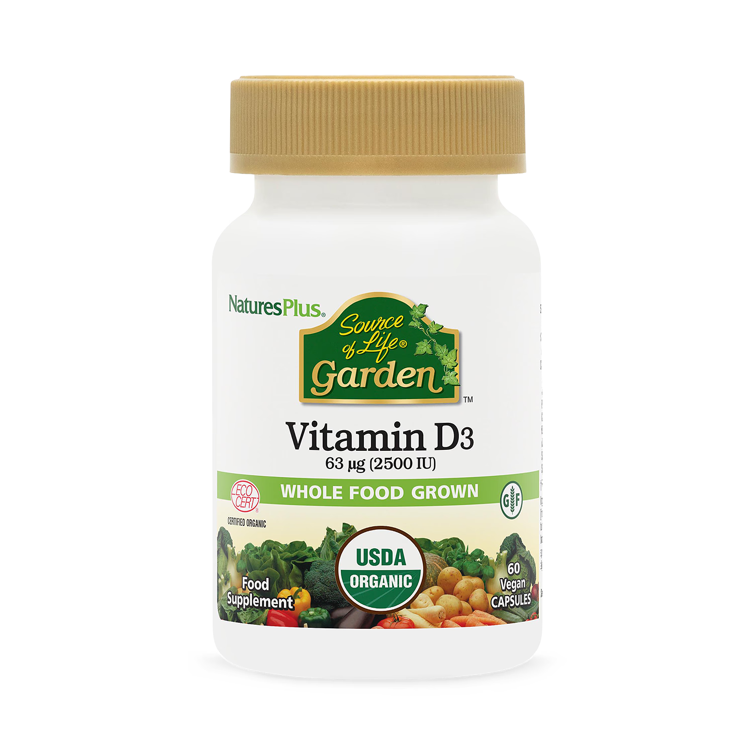 NaturesPlus Sol Garden organic vitamin D3 2500IU, imported from the UK