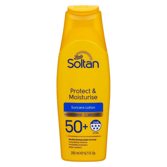 Soltan Protect & Moisturise Lotion SPF50+ 200ml Suncare & Travel Boots   