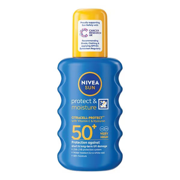 NIVEA SUN Sun Cream Spray SPF50+ 200ml (British brand)