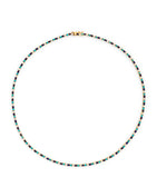 Jennifer Meyer yellow gold diamond turquoise lapis tennis bracelet, UK version
